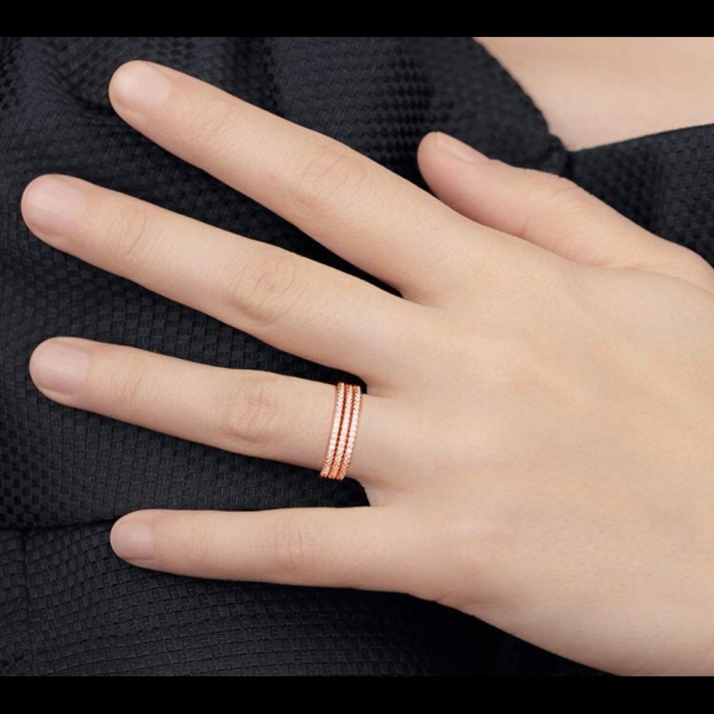 Stackable Eternity Wedding Band Rings - Picture 3 of 7